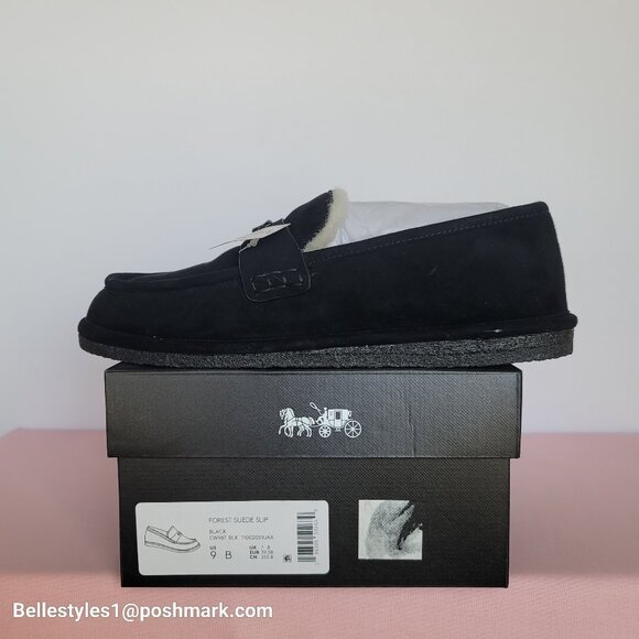 COACH Forest Slipper In Suede- Women’s Size 9B- Black color⭐ - Picture 16 of 16